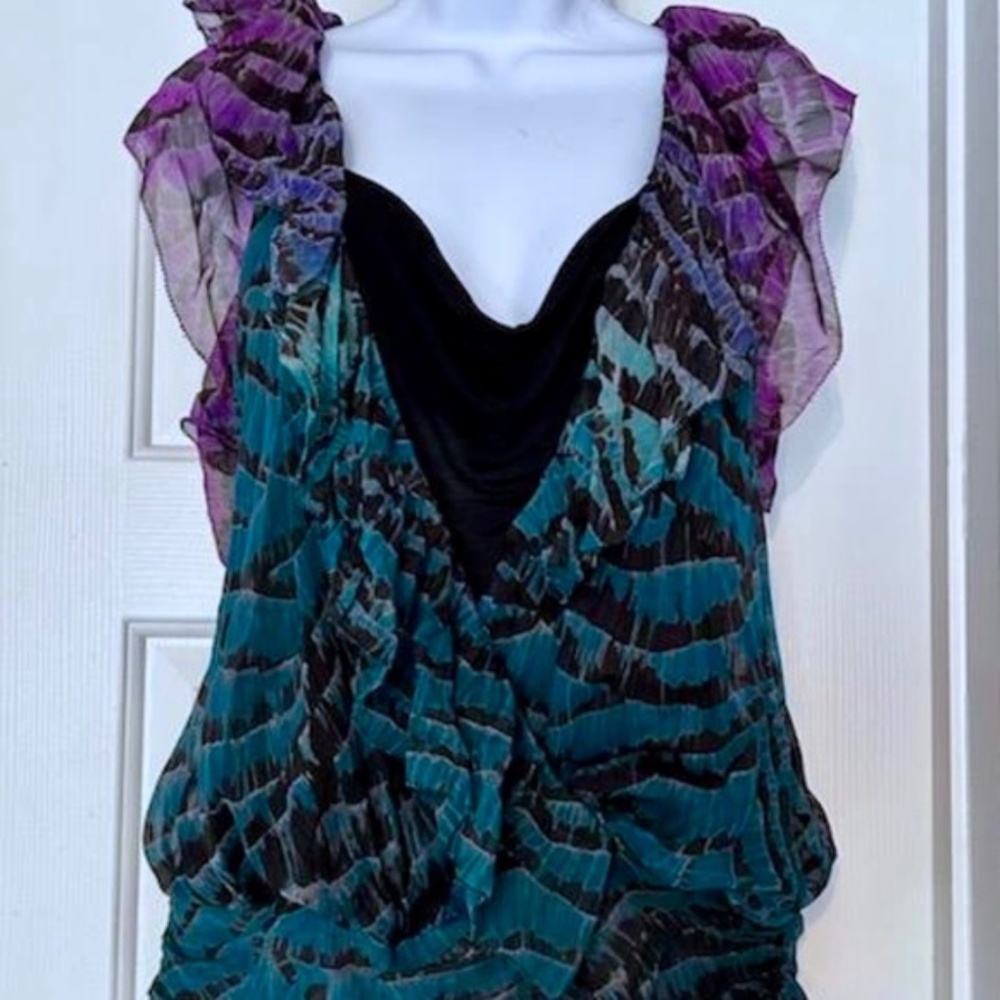 Diane von Furstenberg Silk Ladies Animal Print Blouse Sz S(4)